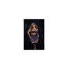 Deux-en-un, nuisette et ensemble trois pièces noir, grande taille, tissu fleur exotique 